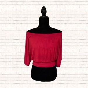 Going out top • Wet Seal red off the shoulder dolman sleeve Jrs Small EUC OBO